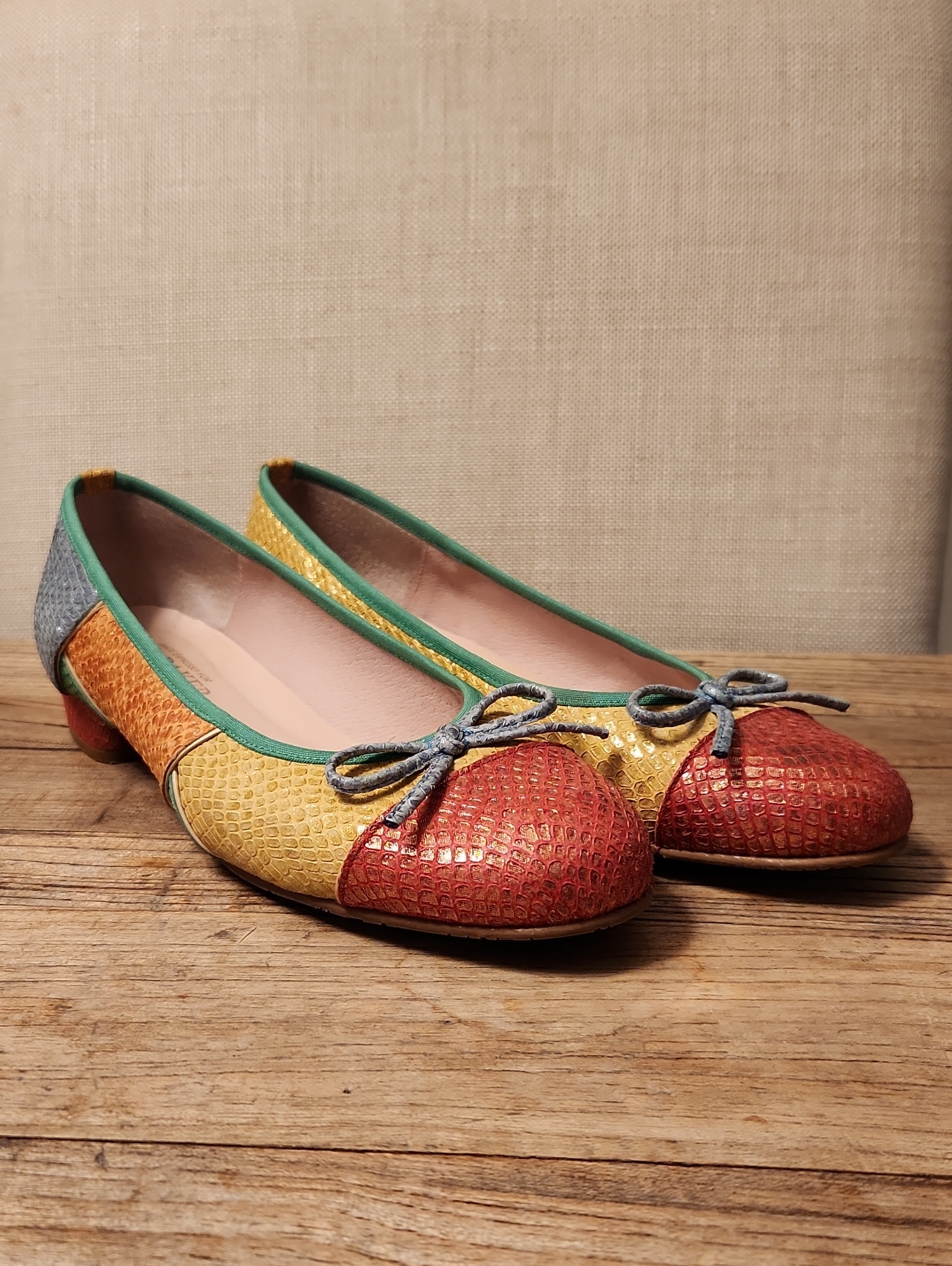 Bob Baker Multi-Colored 1" Heel Leather Flat